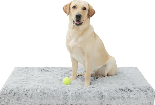 Vista 18 de Colchonetas de Cama para Perros Medianos - Cama Ortopédica para Perros con Espuma Gruesa tipo Huevo para Jaula, Funda Extraíble Lavable, Base Negro