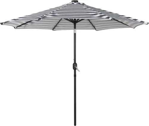 Vista 3 de WestinTrends Cyrus - Sombrilla de patio al aire libre de 9 pies Negro/Blanco