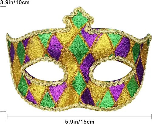 Vista 5 de Coddsmz Máscara veneciana para fiesta de máscaras, accesorio para disfraz de Halloween y Mardi Gras
