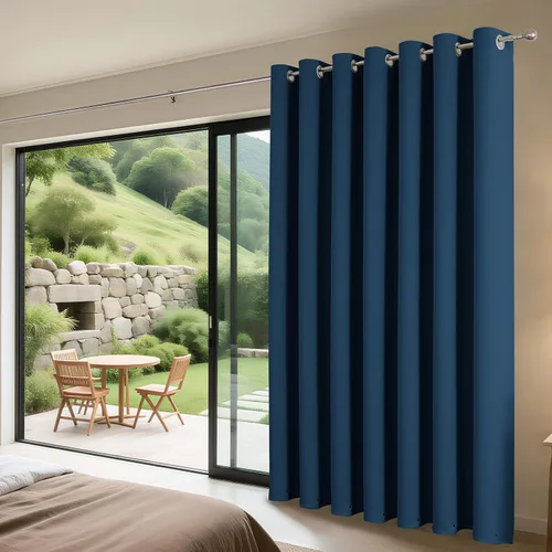 Vista 14 de Joydeco Cortina opaca para puerta de privacidad de 78 pulgadas de largo, cortina de armario con ojales para armario abierto, divisor de habitación