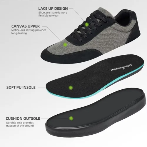 Vista 5 de OrthoComfoot Zapatillas ortopédicas de moda para hombre para fascitis plantar cómodos zapatos ortopédicos para caminar con soporte de arco, zapatos