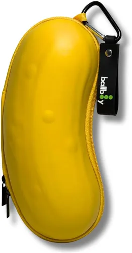 Vista 6 de Soporte para pelotas de pickleball - Se engancha a la cerca o bolsa, tiene capacidad para 3 bolas, bolsillo con cremallera para accesorios