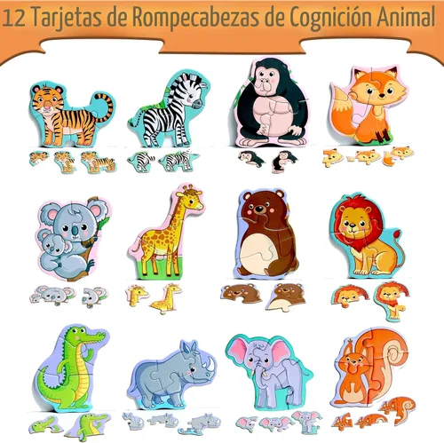 Vista 2 de Rompecabezas magnéticos para niños de 1 a 3 años, rompecabezas de viaje para niños de 2 a 4 años, juguete de actividades con animales para niños