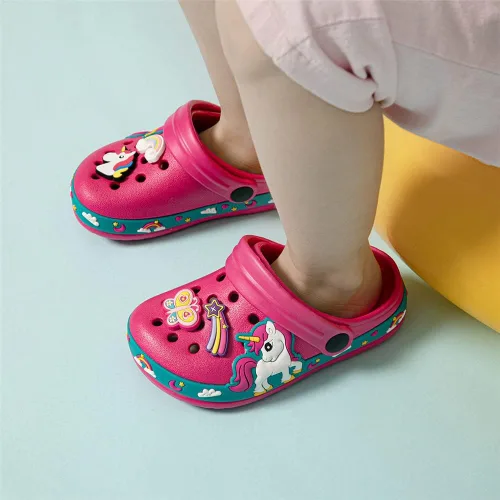 Vista 3 de Miamooi Zuecos de agua para niños y niñas pequeños con dibujos animados, antideslizantes, para interiores y exteriores, impermeables, para playa