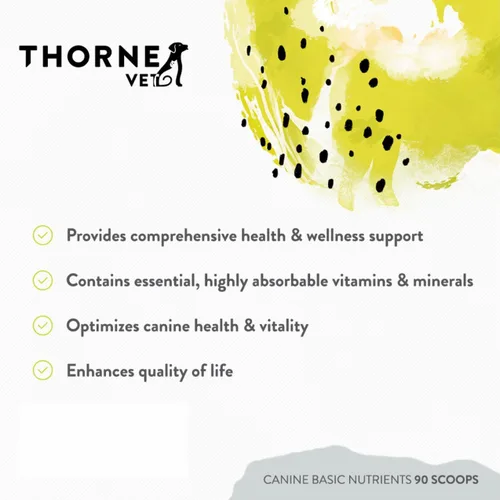 Vista 4 de ThorneVet Canine Basic Nutrients Powder - Soporte multivitamínico para perros, 90 cucharadas