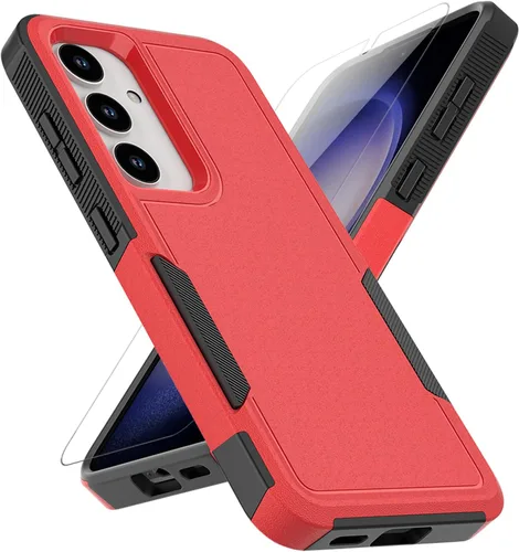 Vista 11 de Funda para Samsung Galaxy S25: funda protectora de doble capa resistente para teléfono celular, a prueba de golpes, con protector de pantalla