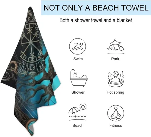 Vista 3 de Tree of Life - Toalla de playa Viking Accesorios de viaje Regalos Adultos Toallas de playa para el hogar Hotel 51 x 31 pulgadas