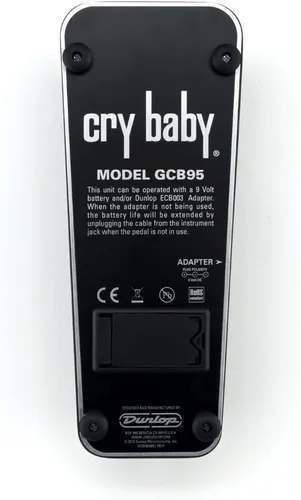 Vista 6 de Paquete de pedal de «wah» clásico Dunlop Crybaby GCB-95 con 2 cables de conexión y 6 púa Dunlop surtidas