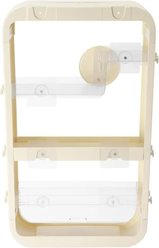 Vista 6 de Organizador de maquillaje de gran capacidad de 16 x 5 x 28 pulgadas, organizador de cosméticos a prueba de polvo de 4 niveles, organizadores de baño