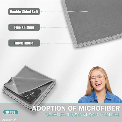 Vista 4 de Paquete de 10 paños de limpieza, toallitas de limpieza para audífonos, removedor de polvo de microfibra, toallitas de limpieza reutilizables