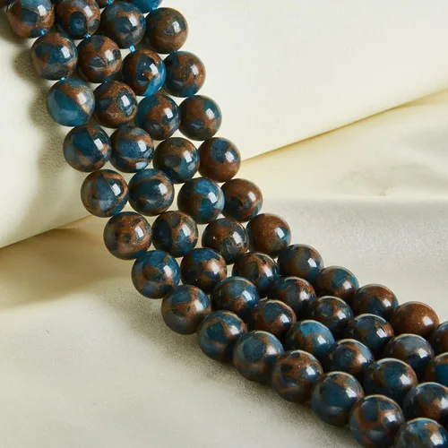 Vista 17 de 60 piezas de cuentas de turquesa africana natural de 6 mm, cuentas de gema redondas sueltas para hacer joyas