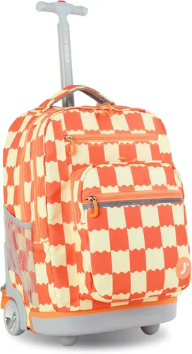Vista 31 de J World Sundance Mochila Rodante para Laptop para Niñas y Niños. Mochila Escolar con Ruedas, Rombos negro, 20 pulgadas
