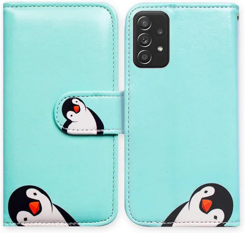 Vista 26 de Bcov Funda para Galaxy A52 5G, diseño de pájaro negro y verde con tapa para teléfono con ranura para tarjetas, soporte para Samsung Galaxy A52 5G