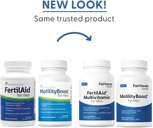 Vista 4 de FertilAid para hombres y MotilityBoost Combo, vitaminas prenatales y suplemento de fertilidad masculina para apoyar el recuento y la motilidad