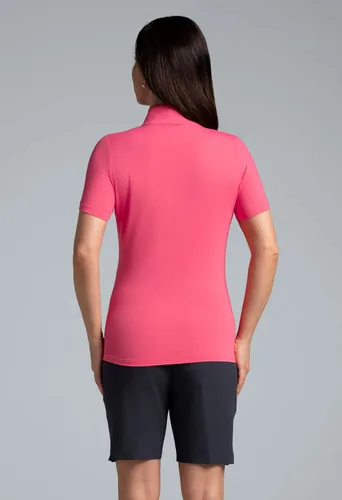 Vista 5 de IBKUL Women's Wear Sun Protective UPF 50+ Icefil Cooling Short Sleeve Mock Neck Top