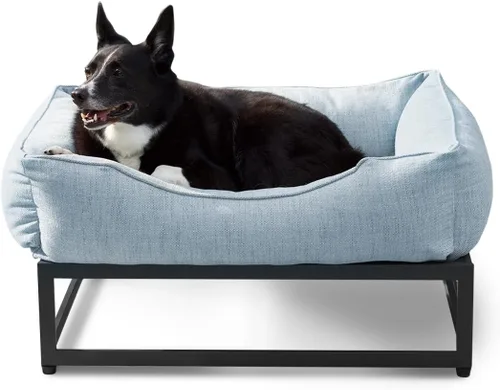 Vista 9 de FUZI Cama elevada para perro, camas elevadas de lujo para perros, funda extraíble y lavable a máquina, cama ortopédica para mascotas para interiores