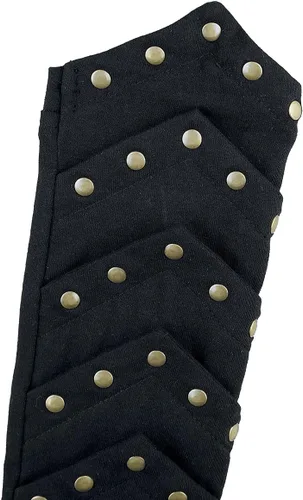Vista 3 de Poizen Industries Whisper tachonado Gothic Punk Rock Calentadores de brazo AAW-WHISPER-B-1