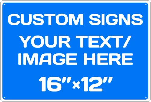 Vista 28 de Letreros metálicos personalizados de aluminio resistentes a la intemperie, texto e imagen personalizados, varios tamaños, peligro, jardín, puerta
