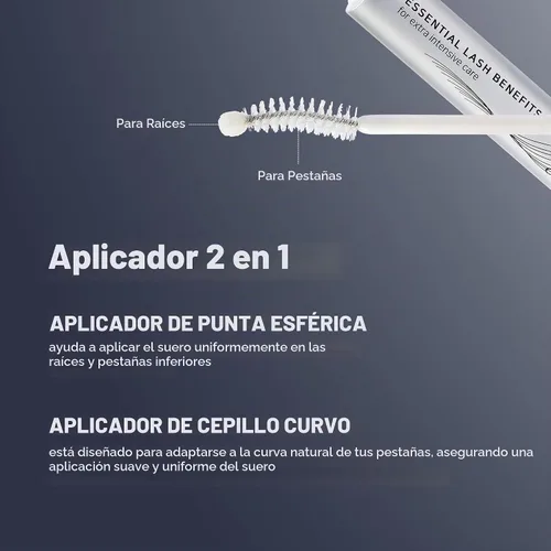 Vista 6 de Essential Lash Benefits-Sérum para el crecimiento de pestañas, fórmula avanzada para mejorar las pestañas más largas, más completas y gruesas, 0.24