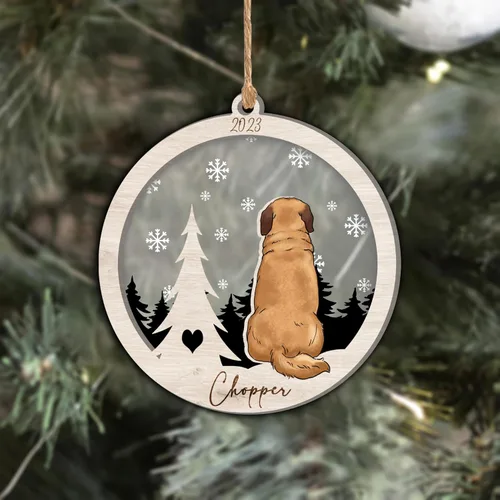 Vista 55 de Nazenti Adorno de Navidad conmemorativo personalizado, regalo personalizado de recuerdo de perro, condolencias por pérdida de mascotas, sabueso
