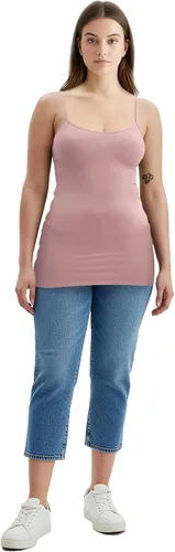 Vista 322 de Emmalise Camisola larga casual básica para mujer, con tirantes ajustables, top en capas