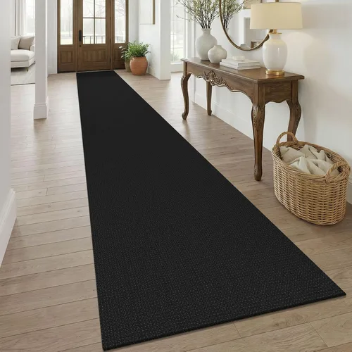Vista 17 de KOZYFLY - Tapete para puerta de interior, lavable, pequeña, antideslizante, con respaldo de goma, felpudo de algodón para el hogar, color negro