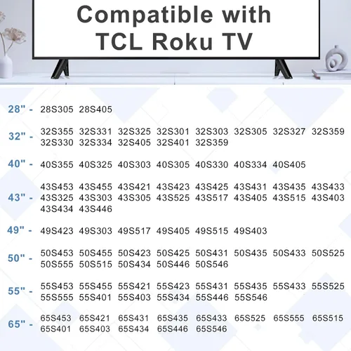 Vista 2 de Soporte base mejorado para TCL de 28, 32, 40, 43, 49, 50, 55, 65 pulgadas, patas de TV Roku para TCL Roku TV, patas de soporte de TV con juego