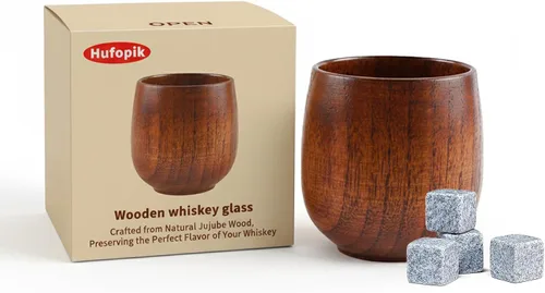 Vista 13 de 1 Pieza Vasos de Whisky de Madera, Regalos de Vasos de Bourbon para Hombres, Vasos de Degustación de Whisky Bourbon Old Fashioned – Regalos