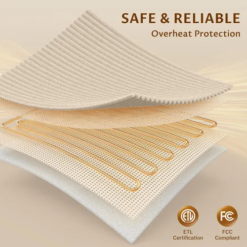 Vista 3 de Reaks - Manta eléctrica térmica de franela sedosa y sherpa, manta de calentamiento con 5 niveles de calor y 3 horas de apagado automático, regalos