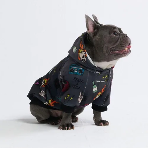Vista 28 de Spark Paws Sudadera con capucha para perro, suéter de primera calidad para perros pequeños, medianos y grandes Trajes cálidos para bulldogs