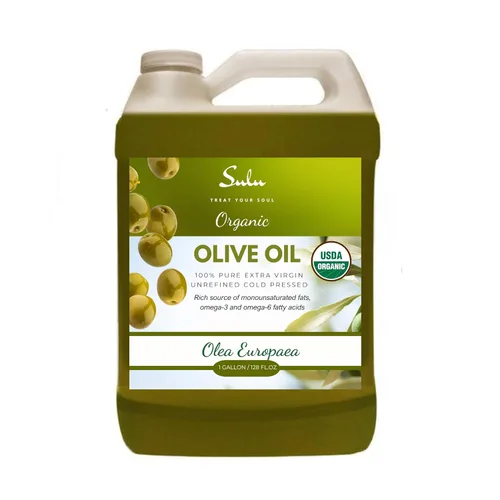Vista 3 de Aceite de oliva orgánico extra virgen prensado en frío USDA (16 onzas líquidas)
