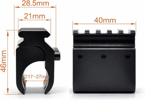 Vista 4 de 360 Tactical Universal 21mm Weaver Base Adaptador Convertidor de Cañón Alcance de Alcance de Carga Pesada
