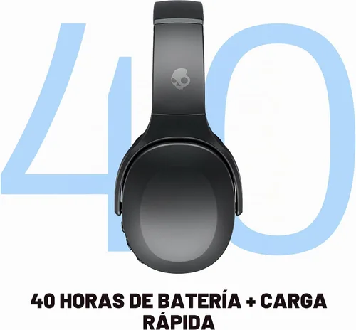 Vista 3 de Skullcandy Crusher Evo - Auriculares inalámbricos con graves multisensorial, color asfalto Bluetooth, Noise Isolating Over-Ear Fit, 40 Hours
