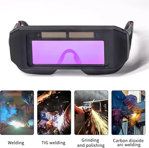 Vista 2 de T TOVIA Gafas de soldador LCD y casco de soldadura con protección solar de seguridad lentes de oscurecimiento automático para lugares de trabajo
