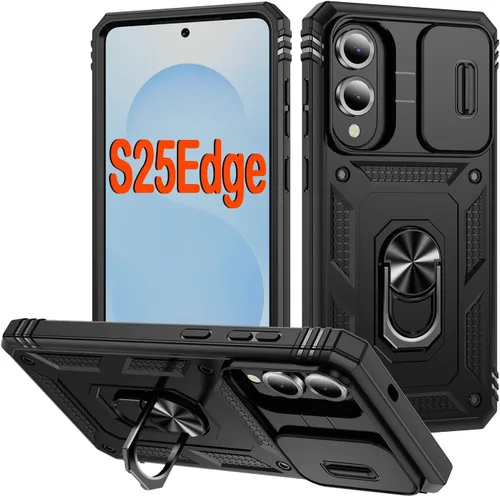 Vista 11 de PASNEW Funda militar para iPhone 13 Pro Max, cubierta de cámara deslizante y soporte de anillo de metal de 360°, carcasa rígida multicapa resistente