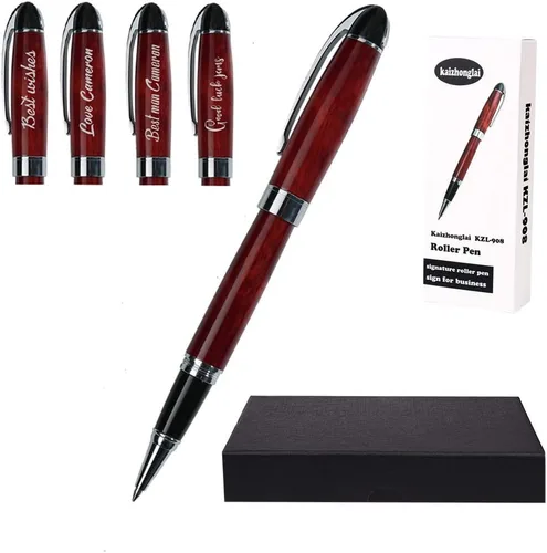 Vista 13 de Ancolo Bolígrafo de rodillo personalizado con caja de bolígrafo, perfecto para cumpleaños, negocios, fiestas para hombres y mujeres con nombre