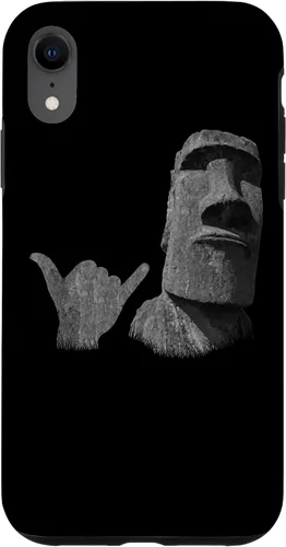 Vista 25 de Funny Easter Island Rapa NUI Moai Statue Surfer Shaka Sign Case for iPhone 16