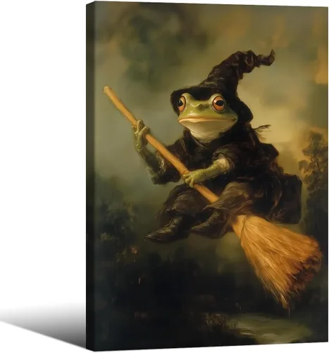 Vista 52 de Lienzo enmarcado negro para pared, póster de Halloween Dark Academia, pintura de gato negro, fantasma en la bañera, imágenes góticas de terror