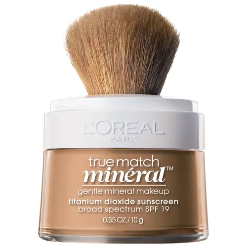 Vista 8 de L'Oréal Paris True Match - Maquillaje de base mineral en polvo suelto, color sable suave, 0.35 onzas Negro suave