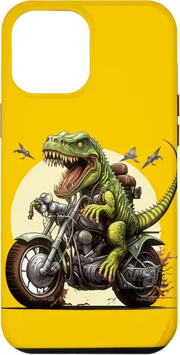 Vista 25 de Funda para iPhone 16 T-Rex Dinosaur Riding a Motorcycle