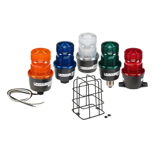 Vista 2 de Federal Signal LP3E-120C Streamline - Luz estroboscópica de bajo perfil, 120 VAC, base atornillada Edison A-19, transparente