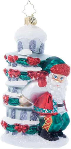 Vista 13 de Christopher Radko Adorno decorativo de Navidad de vidrio europeo hecho a mano, Cali Claus