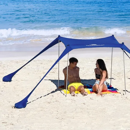 Vista 13 de SUN NINJA Tienda de campaña de playa, refugio solar, toldo de sombra de Verde