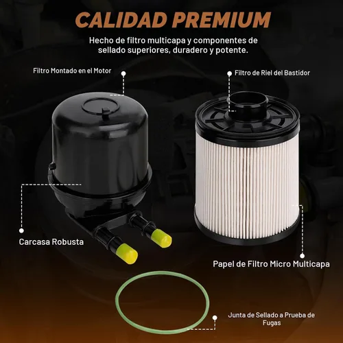 Vista 4 de Yinlowa FD4615 Kit de filtro de combustible diesel para Ford 6.7L Negro