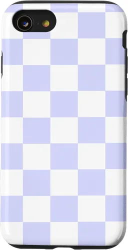 Vista 18 de Funda blanca moderna con patrón de cuadros para iPhone 16 lavanda y morado