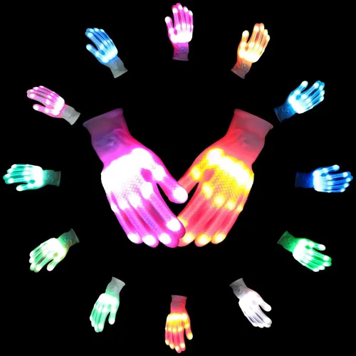Vista 8 de Juguetes para edades de 8 a 13 años y juguetes para niños de 7 años en adelante, guantes LED para niños, guantes rave, 12 colores, Halloween