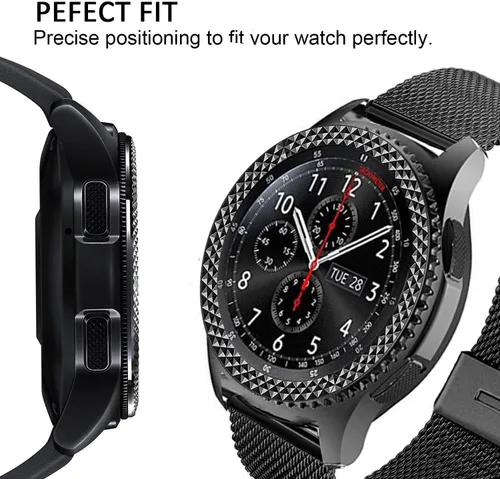 Vista 2 de DEALELE Correa compatible con Samsung Gear S3 Frontier/Classic/Galaxy Watch de 1.811 pulgadas, correa de malla de acero inoxidable de 0.866 pulgadas
