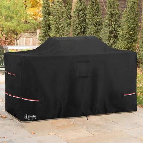 Vista 7 de Bitubi Cubierta para Parrilla de Isla de 78 Pulgadas - 600D Impermeable de Servicio Pesado Protección para Todo Tipo de Clima Cubierta de Parrilla
