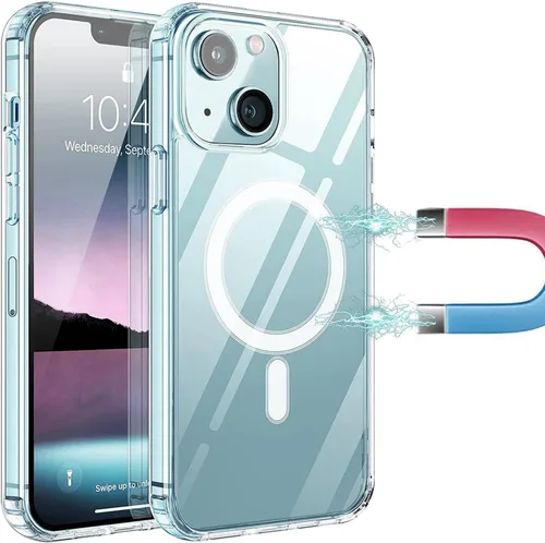Vista 10 de Funda magnética transparente para iPhone 7 Plus, compatible con MagSafe, protección de grado militar, parte trasera dura resistente al amarillo