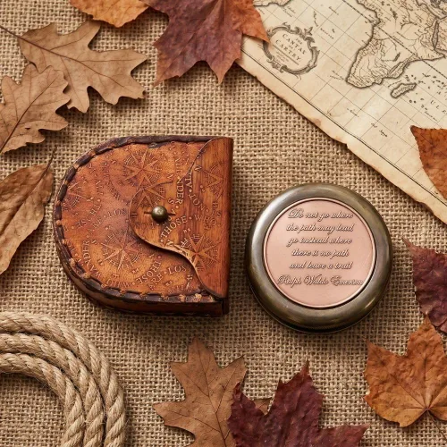 Vista 7 de Compass Gift for Mom/Dad, Vintage Pocket Compass Engraved with Go Confidently Customized Gifts for Women/Men, Baptism 2026 Communion Christian